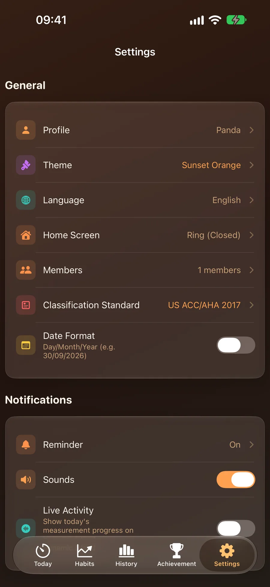 Reminder settings